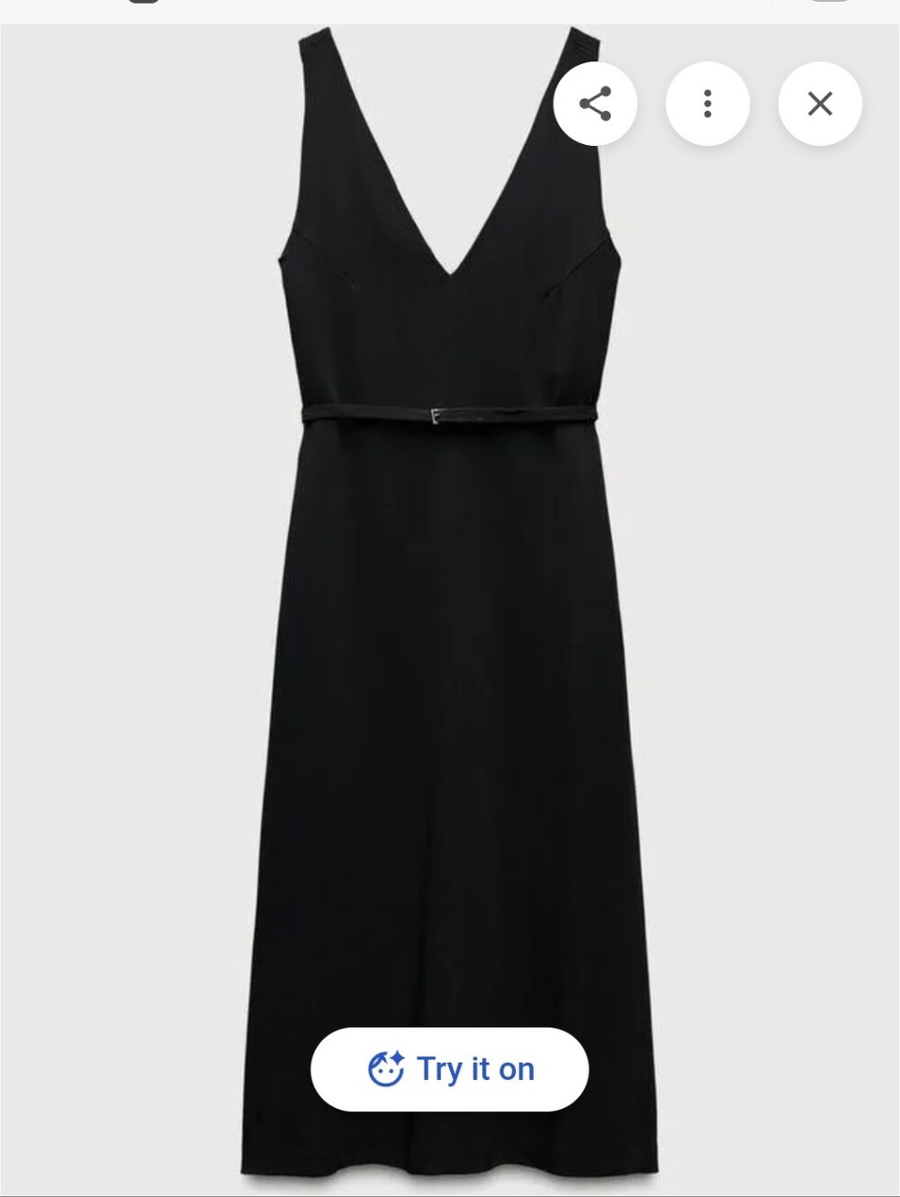Zara Black V-Neck Sleeveless Midi Dress - Picture 2 of 6